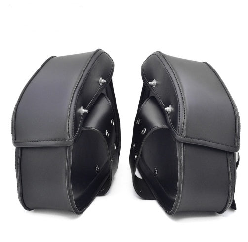 Black PU Leather Luggage Bags Motorcycle Saddlebags