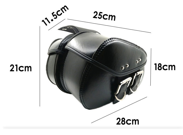 Black PU Leather Luggage Bags Motorcycle Saddlebags