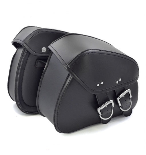 Black PU Leather Luggage Bags Motorcycle Saddlebags