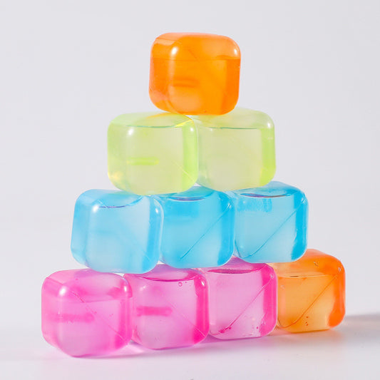 Non Melting Ice Cubes Colored Food Grade Plastic Refrigeration